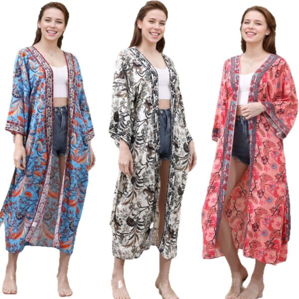 Sunscreen Cotton Printed Thin Beach Bikini Women's Overall - Image 4