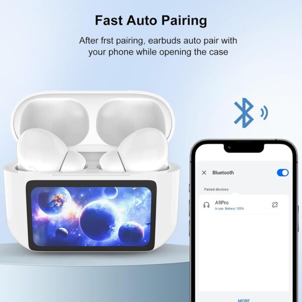 Wireless Earbuds, 5.4 Bluetooth Headphones With Touch Screen Ear Buds, ANC ENC Noise Cancelling Earbuds Headphones With Microphone, Wireless Bluetooth In Ear Earphones For Android IOS Phones - Image 4