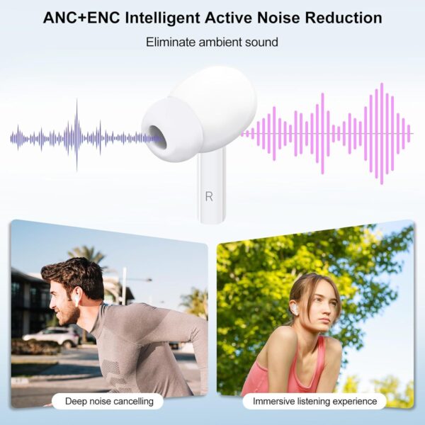 Wireless Earbuds, 5.4 Bluetooth Headphones With Touch Screen Ear Buds, ANC ENC Noise Cancelling Earbuds Headphones With Microphone, Wireless Bluetooth In Ear Earphones For Android IOS Phones - Image 7