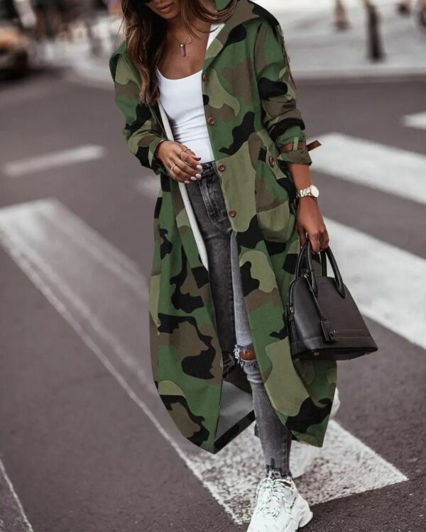 Fashion Personality Casual Lapel Mid-length Trench Coat Women - Image 2
