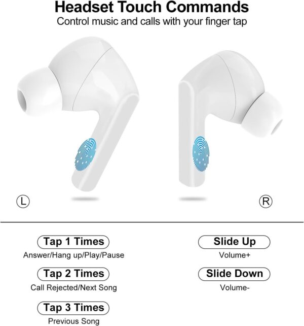 Wireless Earbuds, 5.4 Bluetooth Headphones With Touch Screen Ear Buds, ANC ENC Noise Cancelling Earbuds Headphones With Microphone, Wireless Bluetooth In Ear Earphones For Android IOS Phones - Image 3